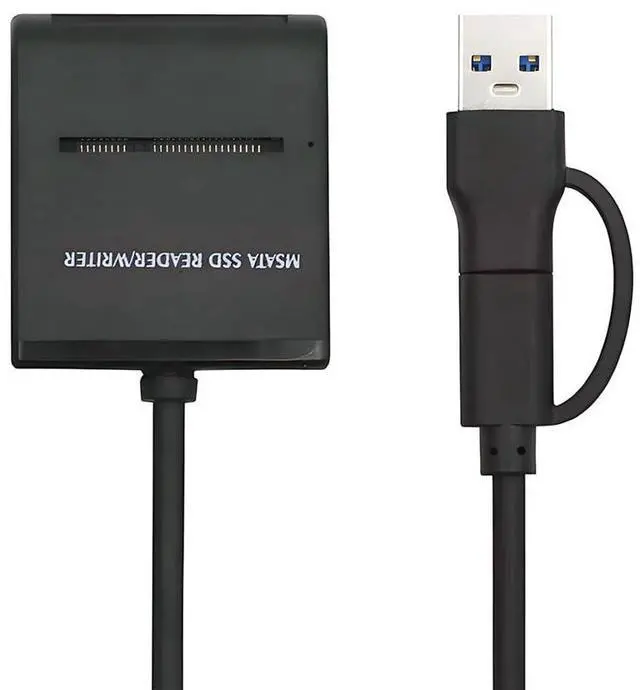 Main image of xiwai USB 3.0 Type-A USB-C Type-C Dual Connector to MSATA SSD Docking Enclosure Aluminum External Adapter Cable 5Gbps