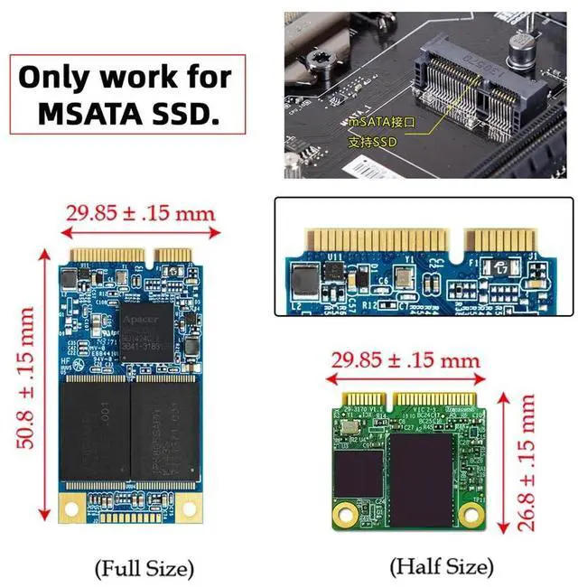 Alt view image 6 of 7 - xiwai USB 3.0 Type-A USB-C Type-C Dual Connector to MSATA SSD Docking Enclosure Aluminum External Adapter Cable 5Gbps