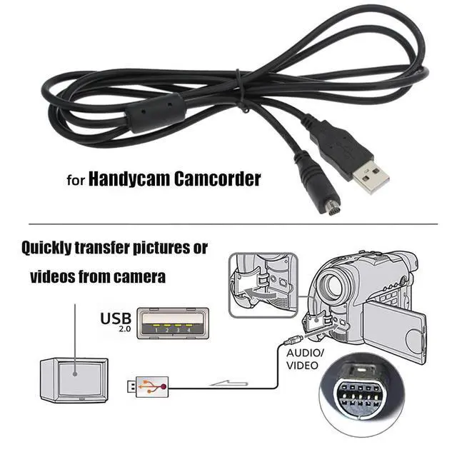 Alt view image 7 of 7 - chenyang VMC-15FS 10pin to USB Data Sync Cable for HandyCam DCR-SX85, DCR-SX85e, DCR-SR220, DCR-SR220e, DCR-SR290, DCR-SR290e