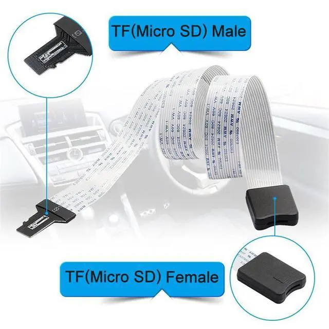 Alt view image 5 of 7 - xiwai Micro-SD TF Memory Card Kit Male to TF Female Extension Soft Flat FPC Cable Extender 25cm