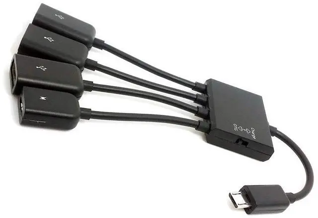 Main image of chenyang Micro USB Host OTG 3 Port Hub Adapter Cable with Power for Galaxy S5 i9600 Note3 N9000 Cell Phone & Tablet