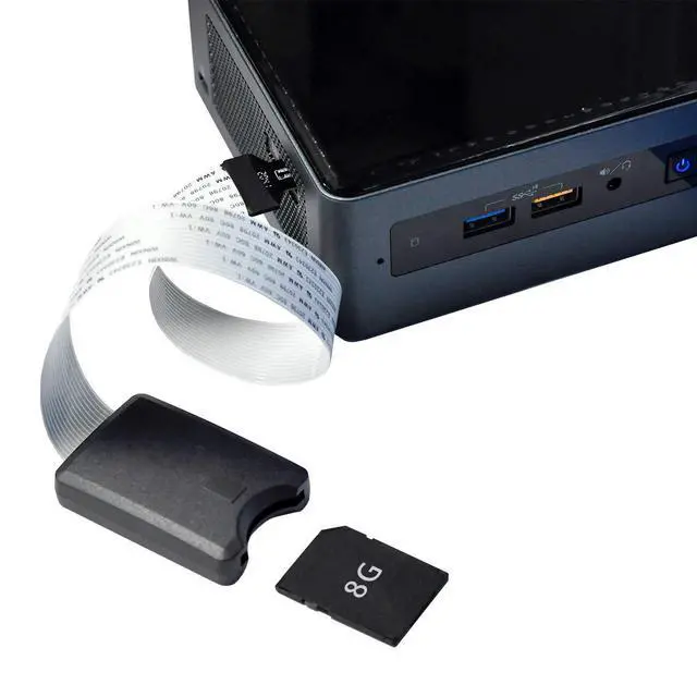 Alt view image 3 of 6 - Micro-SD TF Memory Card Kit Male to SD Female Extension Soft Flat FPC Cable Extender 25cm