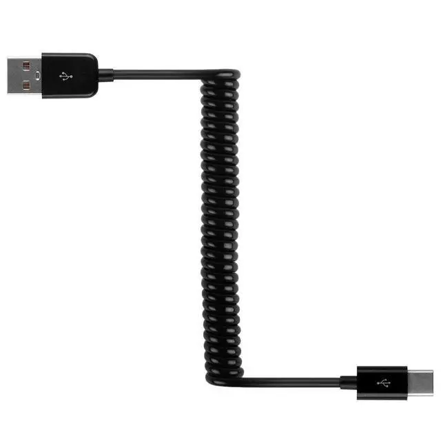 Alt view image 2 of 4 - JSER Stretch USB-C 3.1 Male to Standard USB 2.0 A Male Data Cable 480Mbps Black 100cm Compatible for Phone
