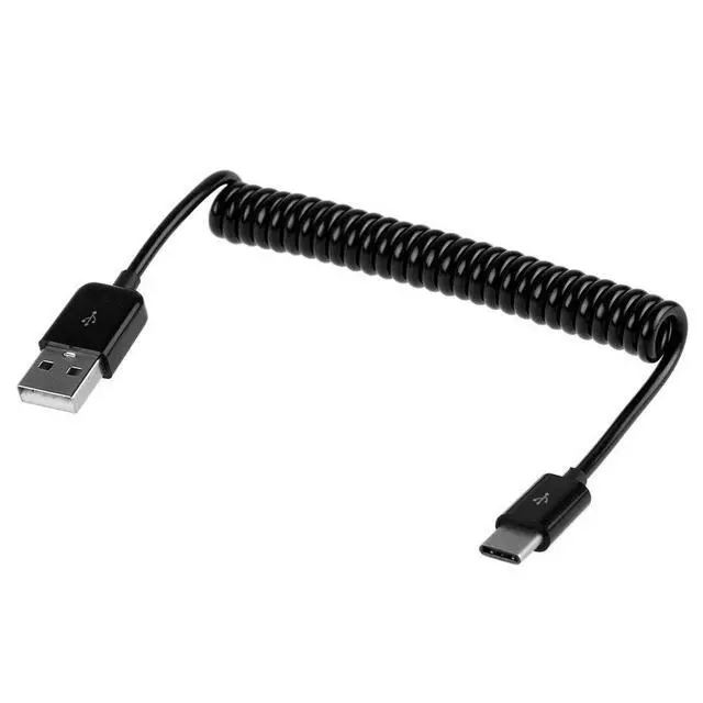 Alt view image 3 of 4 - JSER Stretch USB-C 3.1 Male to Standard USB 2.0 A Male Data Cable 480Mbps Black 100cm Compatible for Phone