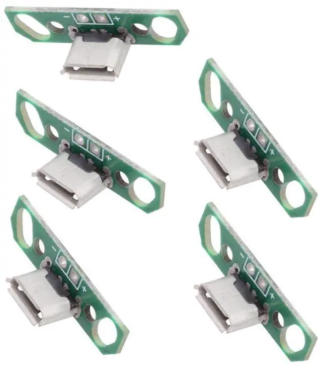 Main image of xiwai 5pcs Micro USB2.0 Female Connector DIY OEM Receptacle Socket with Flange PCB Board Mounting Assembly Solder Type