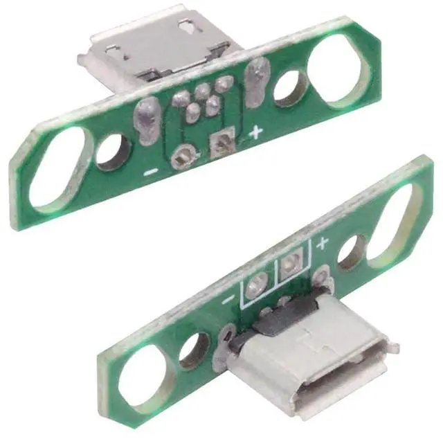 Alt view image 7 of 7 - xiwai 5pcs Micro USB2.0 Female Connector DIY OEM Receptacle Socket with Flange PCB Board Mounting Assembly Solder Type