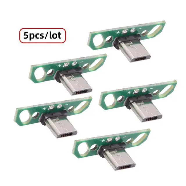 Alt view image 4 of 7 - xiwai 5pcs Micro USB2.0 Male Plug Connector DIY OEM 7mm Length with PCB Board Mounting Assembly Solder Type