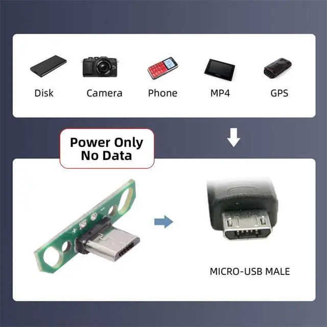 Alt view image 5 of 7 - xiwai 5pcs Micro USB2.0 Male Plug Connector DIY OEM 7mm Length with PCB Board Mounting Assembly Solder Type