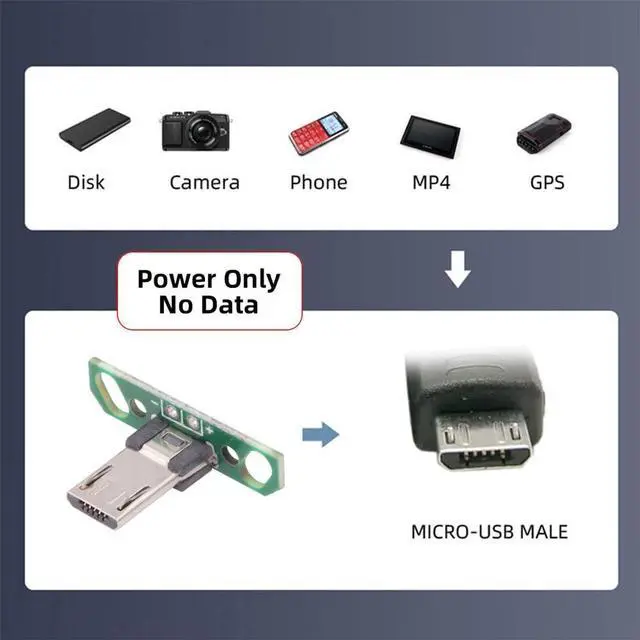 Alt view image 5 of 7 - xiwai 5pcs Micro USB2.0 Male Plug Long Connector DIY OEM 13mm Length with PCB Board Mounting Assembly Solder Type