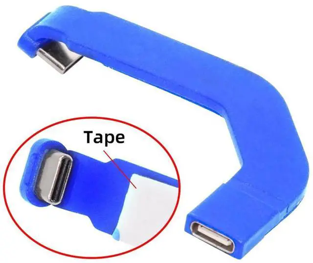 Alt view image 2 of 7 - xiwai Angled 360 Degree Type-C Fast Charge Male to USB-C Female Extension Ultra Slim Data Flat Cable Connector Protector 65W for Tablet Phone