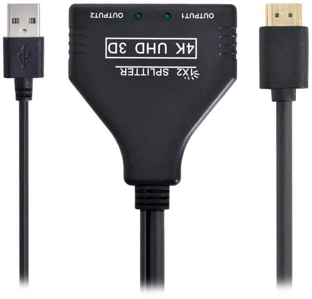 Main image of xiwai HDMI-Compatible 1.3 to Dual Female Splitter Switch Extension Adapter Cable with Power for HDTV Laptop 1080P
