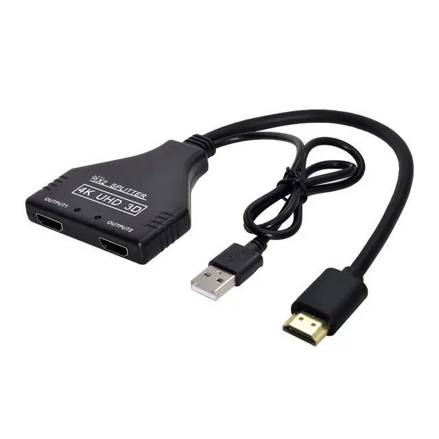 Alt view image 5 of 6 - xiwai HDMI-Compatible 1.3 to Dual Female Splitter Switch Extension Adapter Cable with Power for HDTV Laptop 1080P