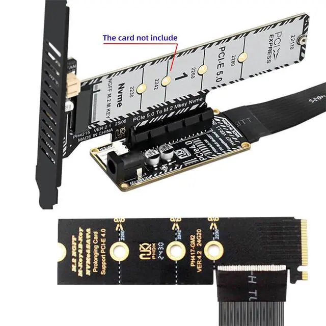 Alt view image 5 of 7 - xiwai NGFF M.2 NVMe M-Key Extender Right Angled Type 90 Degree to PCI-E X1 X4 X8 X16 Flexible Cable Extension PCBA Adapter Graphics Card PCI-Express for M2 2260 2280
