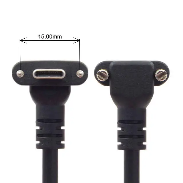 Alt view image 5 of 7 - JSER Down Up Angled USB 3.1 Type-C Dual Screw Locking to Standard USB3.0 Data Cable 90 Degree Compatible for Camera