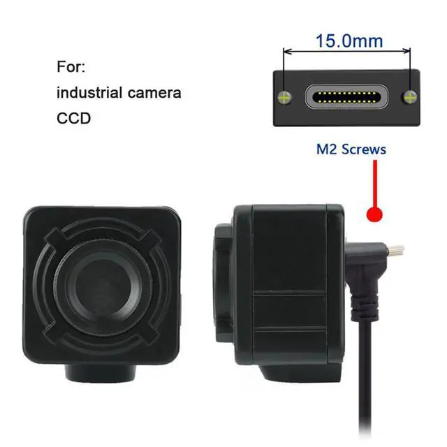 Alt view image 2 of 7 - JSER Down Up Angled USB 3.1 Type-C Dual Screw Locking to Standard USB3.0 Data Cable 90 Degree Compatible for Camera (2.0M)