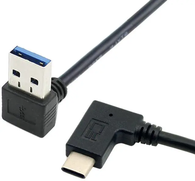 Main image of JSER 30cm Reversible USB 3.1 USB-C Right Angled to 90 Degree Down Angled A Male Data Cable for Tablet Mobile Phone (30cm)