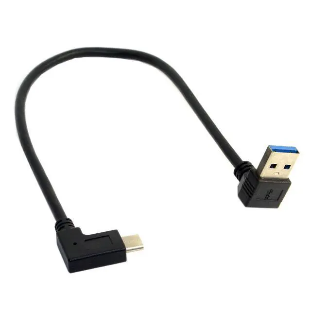 Alt view image 6 of 7 - JSER 30cm Reversible USB 3.1 USB-C Right Angled to 90 Degree Down Angled A Male Data Cable for Tablet Mobile Phone (30cm)