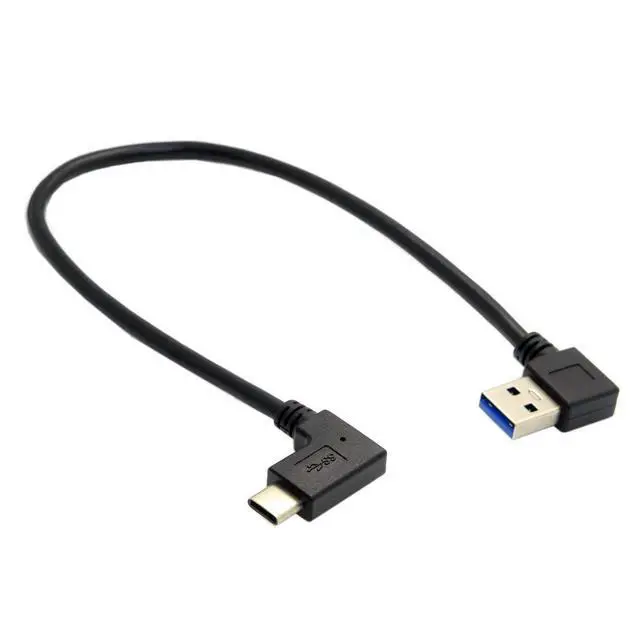 Alt view image 5 of 7 - JSER Reversible USB 3.1 USB-C Right Angled to 90 Degree Right Angled USB 3.0 Cable for Tablet Mobile Phone (30cm)