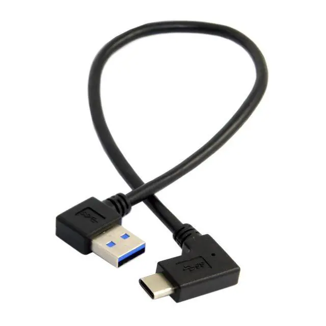 Alt view image 6 of 7 - JSER Reversible USB 3.1 USB-C Right Angled to 90 Degree Right Angled USB 3.0 Cable for Tablet Mobile Phone (30cm)