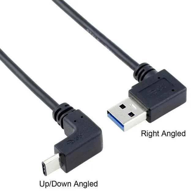 Alt view image 4 of 7 - JSER USB 3.1 USB-C Up Down Angled to 90 Degree Right Angled A Male Data Cable for Tablet Phone (100cm)