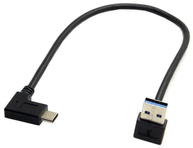 Main image of JSER Reversible USB 3.1 USB-C Right Angled to 90 Degree Up Angled A Male Data Cable for Tablet Mobile Phone (30cm)