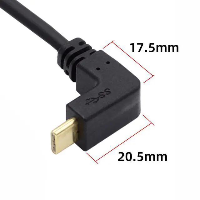 Alt view image 3 of 7 - JSER USB 3.1 USB-C Up Down Angled to 90 Degree Left Angled A Male Data Cable for Tablet Phone (100cm)
