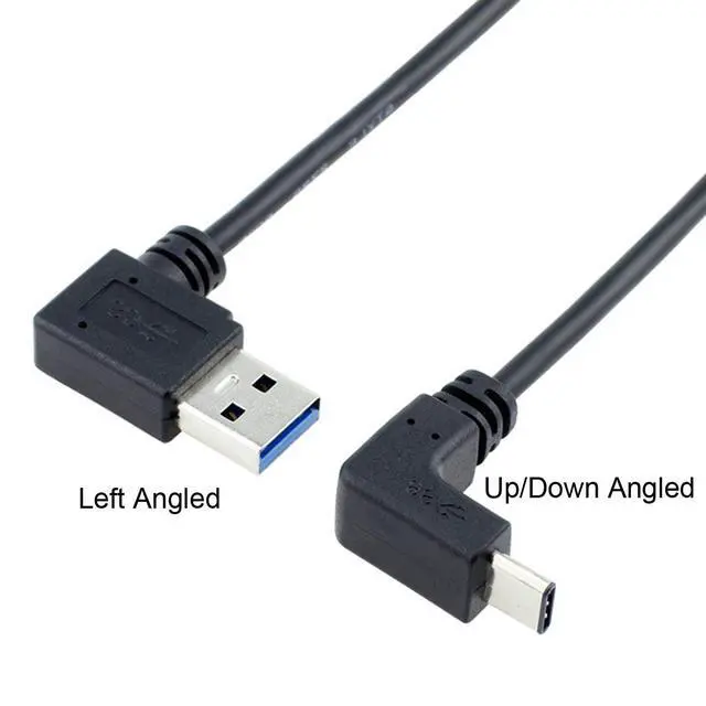 Alt view image 4 of 7 - JSER USB 3.1 USB-C Up Down Angled to 90 Degree Left Angled A Male Data Cable for Tablet Phone (100cm)