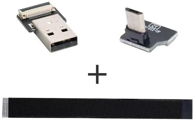 Alt view image 4 of 7 - Xiwai 0.5M Up Angled USB 2.0 Type-A Male to Micro USB 5Pin Male Data Flat Slim FPC Cable for FPV & Disk & Phone