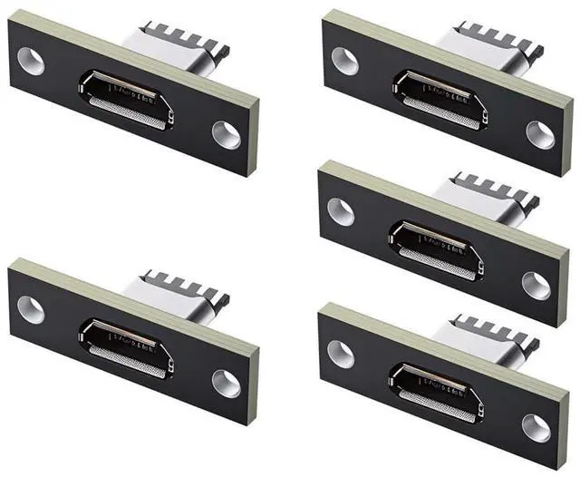 Main image of xiwai Micro-USB 5Pin Female Type-B DIY OEM Socket Connector Panel Mount Type with PC Board USB 2.0 Pinout 5pcs/Set