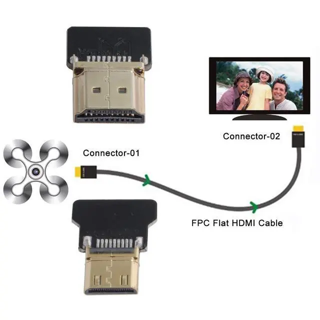 Alt view image 5 of 6 - xiwai CYFPV Mini HDMI Male to HDMI Male FPC Flat Cable 1080P for FPV HDTV Multicopter Aerial Photography (0.1M)