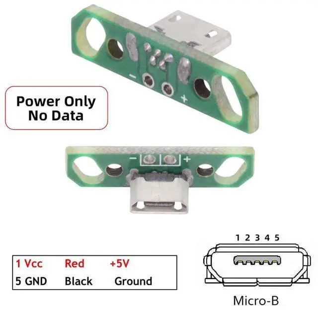 Alt view image 5 of 7 - xiwai 5pcs Micro USB2.0 Female Connector DIY OEM Receptacle Socket with PCB Board Mounting Assembly Solder Type
