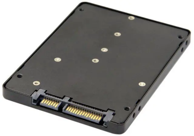 Main image of JSER B+M Key Socket 2 M.2 NGFF (SATA) SSD to 2.5 SATA Adapter Card Adapter with Black Metal Case