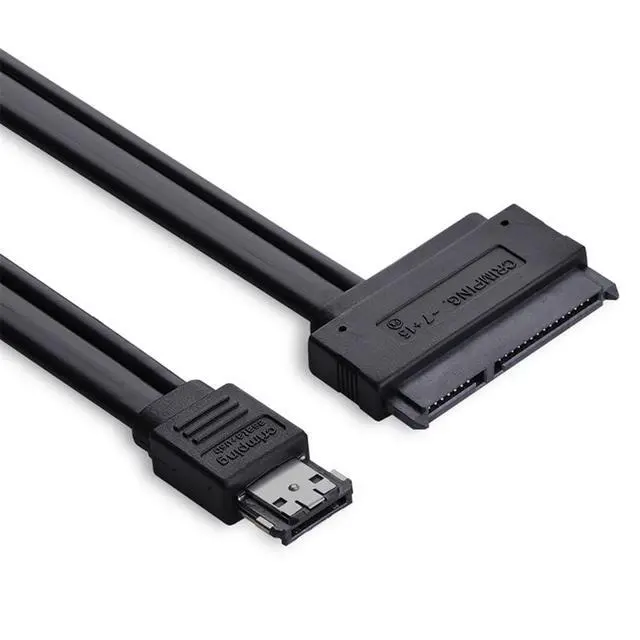 Alt view image 3 of 7 - xiwai Dual Power 12V and 5V eSATAp Power USB 2.0 Combo ESATA to 22Pin SATA Cable 50cm for 2.5" 3.5" Hard Disk Drive