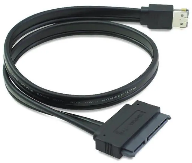 Alt view image 7 of 7 - xiwai Dual Power 12V and 5V eSATAp Power USB 2.0 Combo ESATA to 22Pin SATA Cable 50cm for 2.5" 3.5" Hard Disk Drive
