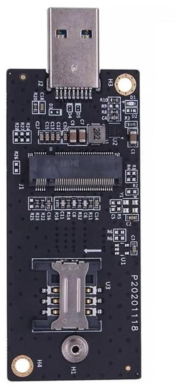 Main image of Xiwai M.2 Key-B NGFF WWAN to USB 3.0 Riser Card Adapter w SIM Slot for 3G/4G/5G LTE Wireless Module Modem Card