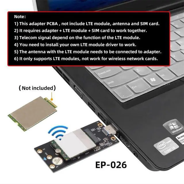 Alt view image 5 of 7 - Xiwai M.2 Key-B NGFF WWAN to USB 3.0 Riser Card Adapter w SIM Slot for 3G/4G/5G LTE Wireless Module Modem Card