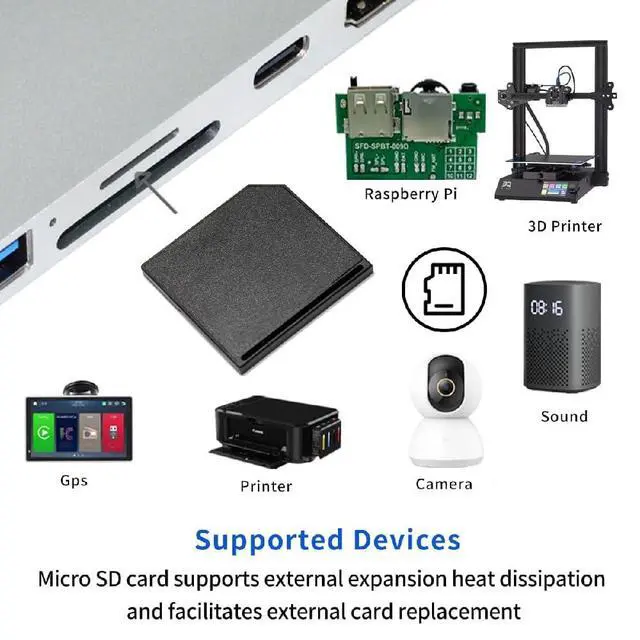 Alt view image 7 of 7 - xiwai 5pcs/lot Micro SD TF to SD Card Socket Adapter for Mac Laptop | Memory Card Black Card Kit Low Profile Short Body for Extra Storage