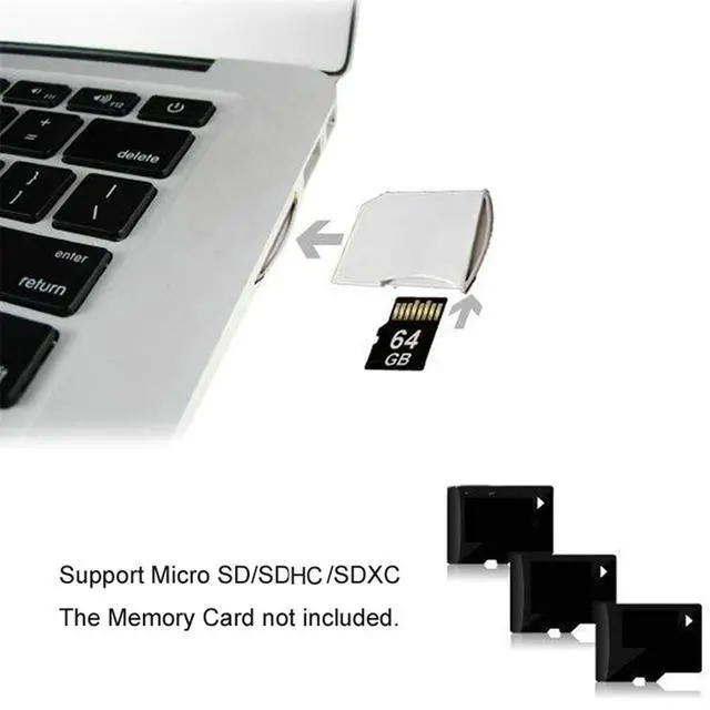 Alt view image 4 of 7 - xiwai Micro SD TF to SD Card Kit White Mini Adaptor for Extra Storage compatibled with MacBook Air/Pro/Retina