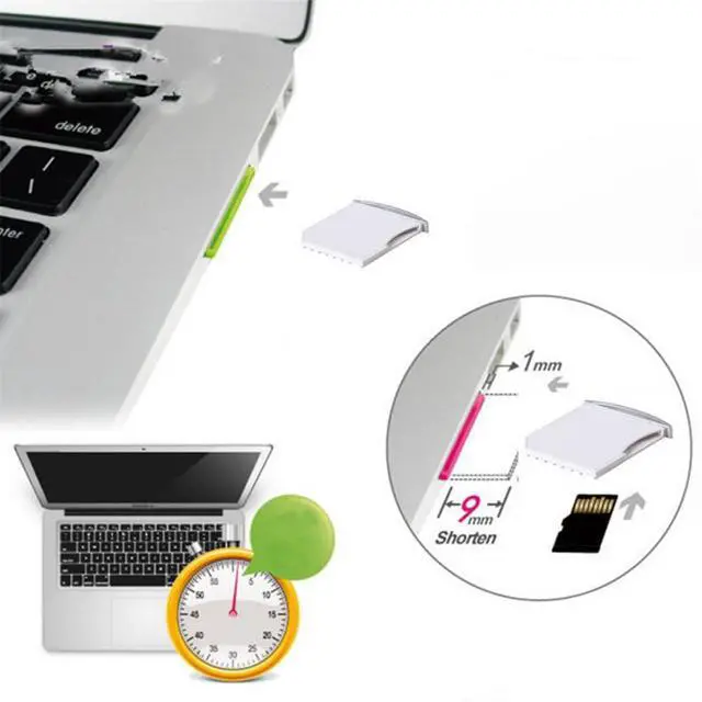 Alt view image 5 of 7 - xiwai Micro SD TF to SD Card Kit White Mini Adaptor for Extra Storage compatibled with MacBook Air/Pro/Retina