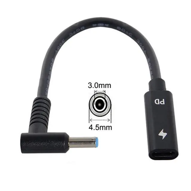 Alt view image 5 of 7 - JSER Type C USB-C Female Input to DC 4.5x3.0mm Power PD DC 20V 65W Charge Cable fit Compatible for Laptop 18-20V (4.5x3.0mm)