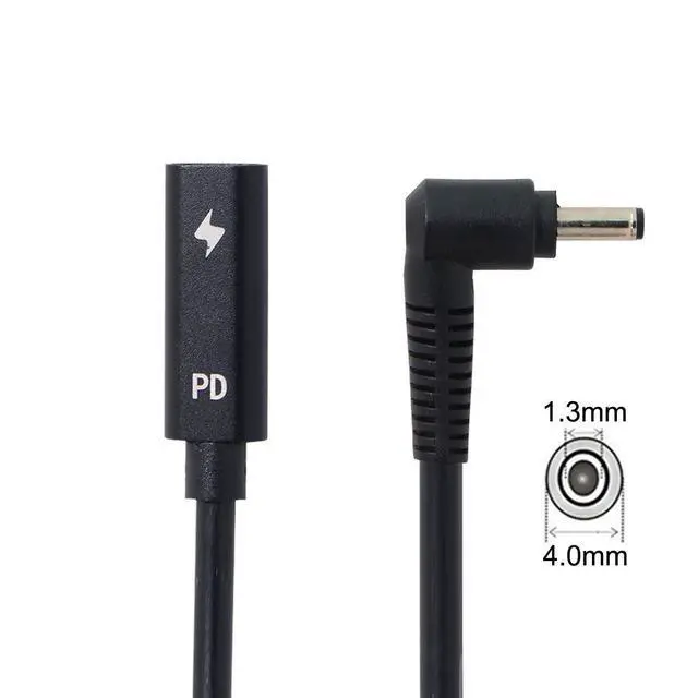 Alt view image 3 of 7 - JSER Type C USB-C Female Input to DC Power PD Charge Cable fit for Laptop 18-20V (4.0x1.3mm)