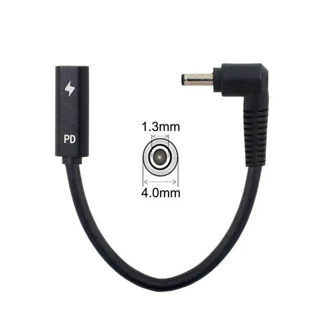Alt view image 5 of 7 - JSER Type C USB-C Female Input to DC Power PD Charge Cable fit for Laptop 18-20V (4.0x1.3mm)