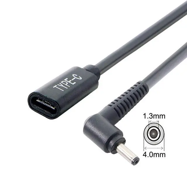 Alt view image 4 of 7 - JSER Type C USB-C Female Input to DC Power PD Charge Cable fit for Laptop 18-20V (4.0x1.3mm)