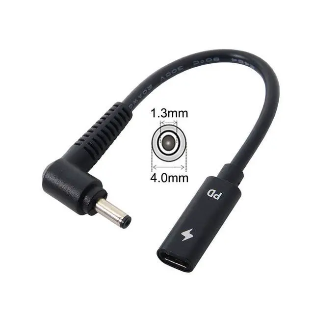 Alt view image 2 of 7 - JSER Type C USB-C Female Input to DC Power PD Charge Cable fit for Laptop 18-20V (4.0x1.3mm)