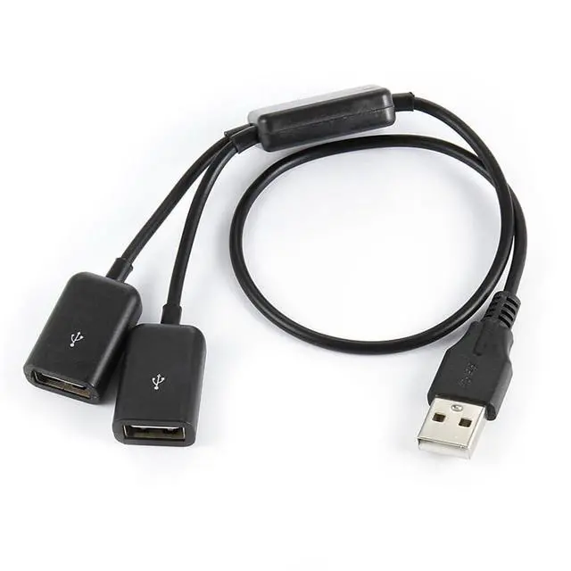 Alt view image 3 of 7 - xiwai USB 2.0 Splitter Y Cable USB Type-A Male 1 to 2 Female Dual Ports Hub Extension Cord Bus Power Split Adapter for Laptop Desktop PC Mouse Flash Disk