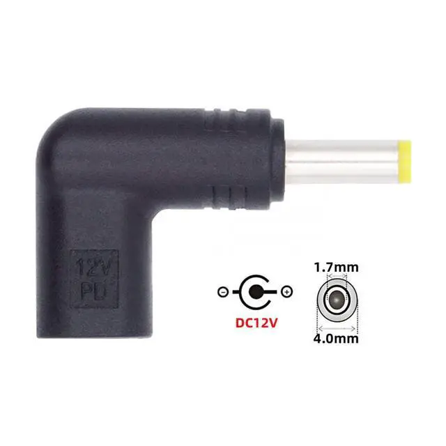 Alt view image 7 of 7 - xiwai USB 3.1 Type C USB-C Female to DC 12V 4.0x1.7mm Plug Adapter PD Emulator Trigger 90 Degree Angled