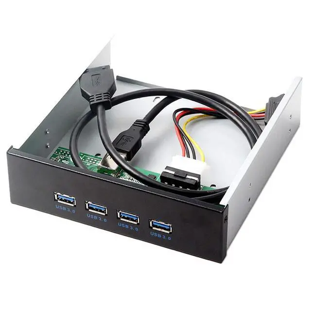 Alt view image 2 of 7 - JSER USB 3.0 HUB 4 Ports HUB Front Panel to Motherboard 20Pin 19Pin Header Connector Cable Compatible for 5.25" CD-ROM Bay