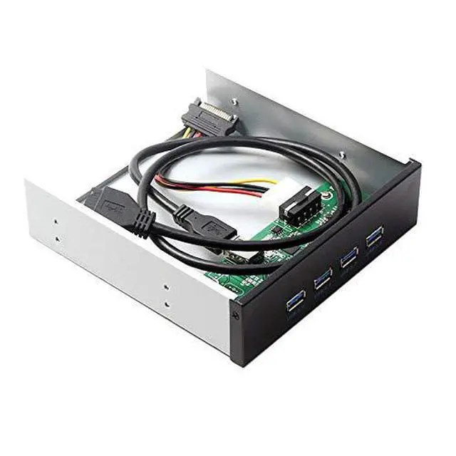 Alt view image 7 of 7 - JSER USB 3.0 HUB 4 Ports HUB Front Panel to Motherboard 20Pin 19Pin Header Connector Cable Compatible for 5.25" CD-ROM Bay