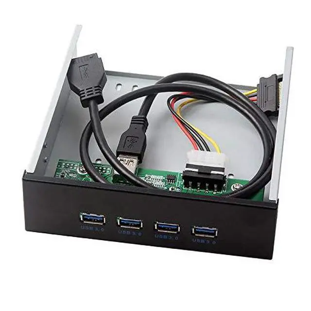 Alt view image 6 of 7 - JSER USB 3.0 HUB 4 Ports HUB Front Panel to Motherboard 20Pin 19Pin Header Connector Cable Compatible for 5.25" CD-ROM Bay