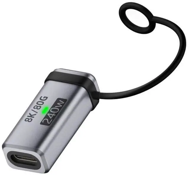 Main image of xiwai USB5.0 80Gbps Female to Female USB C Extension Adapter with Strap Tether Lanyard Keychain 240W 16K 8K 5K Compatible with USB4.0 Thunderbolt3/4/5
